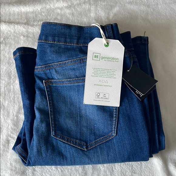 Blue Flare Wide Leg Jeans with Classic Indigo Wash re - Picture 11 of 11